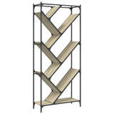 Bookcase Sonoma Oak 79x30x180 cm Engineered Wood and Metal 845432