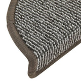 Stair Mats 15 pcs 56x17x3 cm Grey Half Round 149846