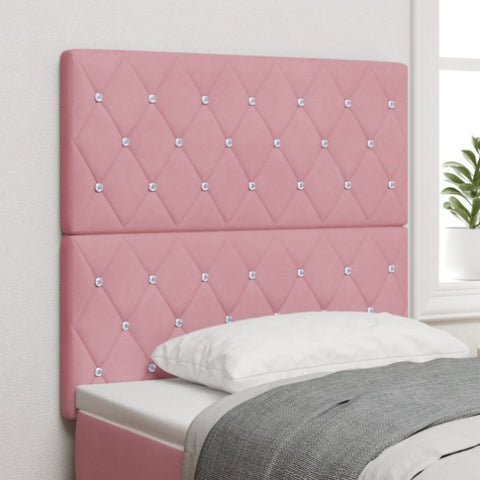 ZNTS LED Headboard Pink 100 cm Velvet 3338359