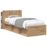 Headboard Cabinet Artisan Oak 80 cm Engineered Wood 8001191