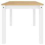 ZNTS Dining Table Panama White 160x80x75 cm Solid Wood Pine 4005707