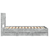 Bed Frame with Storage and Headboard Concrete Grey 90 x 190 cm 3413986