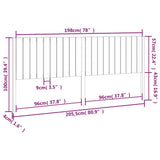 Bed Headboard White 205.5x4x100 cm Solid Wood Pine 818891