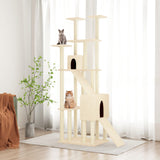 Cat Tree with Sisal Scratching Posts Cream 190 cm 171648