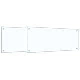Kitchen Backsplash 2 pcs Transparent 100 x 40 cm Tempered Glass 3415431