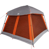 Family Tent Cabin 6-Person Grey and Orange Waterproof 4009568