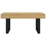 ZNTS Coffee Table Light Brown and Black 90x45x40 cm MDF and Iron 286099