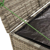 Garden Storage Box Grey 291L Poly Rattan 365338