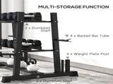 3-Tier Dumbbell Rack, Versatile Weight Rack with 4 Weight Rods for Dumbbells, Kettlebells and Plates T3398P349242