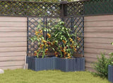 Garden Planter 3 pcs LiGht Grey 80 x 80 x 143 cm PP 42002887