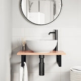 Basin Shelf Wall Mounted Steel and Solid Wood Oak 3302561