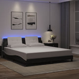 Bed Frame with LED without Mattress "Zadar" Black and White 180x200 cm 3214129