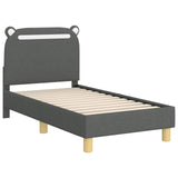 Toddler Bed Frame with Headboard Dark Grey 70 x 140 cm Fabric 42011205