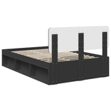Bed Frame with Headboard Black 120 x 190 cm Solid Pine Wood 3412106