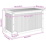 Garden Storage Box with Wheels 90x50x58 cm Solid Wood Acacia 319711