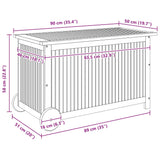 Garden Storage Box with Wheels 90x50x58 cm Solid Wood Acacia 319711