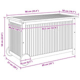 Garden Storage Box with Wheels 90x50x58 cm Solid Wood Acacia 319711