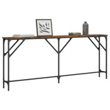 Console Table Smoked Oak 180x23x75 cm Engineered Wood 837769