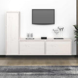 TV Cabinets 3 pcs White Solid Wood Pine 3100120
