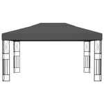 ZNTS Gazebo with LED String Lights 3x4 m Anthracite Fabric 3070329