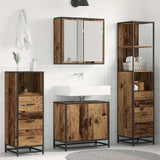 Bathroom Furniture Set with Door 4 pcs Old Wood Engineered Wood 3402375