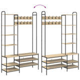 Coat Stand with Shoes Bench Sonoma Oak 120.5 x 34 x 190 cm 8012039