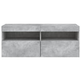 TV Wall Cabinet with LED Lights Concrete Grey 100x30x40 cm 837214