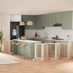 Dog Gate with Door Foldable 12 Panels 600 cm Poplar Wood 3155645