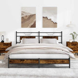 Metal Bed Frame without Mattress Smoked Oak 180x200 cm Super King 3325109
