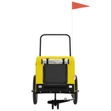 Pet Bike Trailer Yellow and Black Oxford Fabric and Iron 94022
