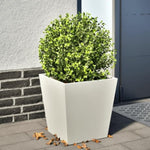 ZNTS Garden Planter White 40x40x40 cm Steel 851054