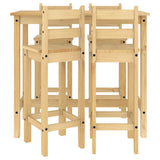 5 Piece Bar Set Solid Wood Pine 3217072