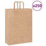 Paper Bags 250 pcs with Handles Brown 32x12x42 cm 4101816