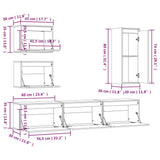 TV Cabinets 6 pcs Solid Wood Pine 3100184