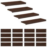 Stair Treads 20 pcs 80 x 25 x 2 cm Dark Brown Solid Beech Wood 3446521