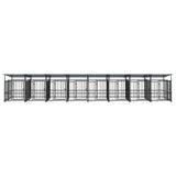 Outdoor Dog Kennel with Roof Steel 15.02 m 3124595