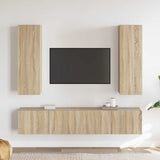4 Piece TV Cabinet Set Sonoma Oak Engineered Wood 3078981
