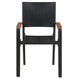 Dining Set Black Solid Acacia wood Small Durable 3067714