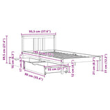 Bed Frame without Mattress 90x190 cm Single Solid Wood Pine 3301622
