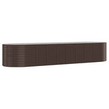 Garden Raised Bed Galvanised Steel 396x100x68 cm Brown 319075