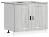 Sink Base Cabinet with Storage Porto 2 pcs Grey Engineered wood 3315027