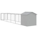 Dog House with Roof Light Grey 117x609x123 cm Galvanised Steel 3189065