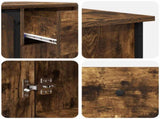 Desk Smoked Oak 141x141x75 cm Engineered Wood 837599