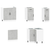 11 Piece Kitchen Cabinet Set "Kalmar" Concrete Grey Engineered Wood 3314945