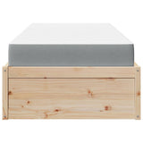 Bed with Mattress 100x200 cm Solid Wood Pine 3281940