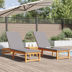 Sun Lounger 2 pcs Brown 53 x 202 x 89cm Solid Acacia wood 3333831