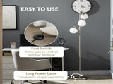 3-Light Tree Floor Lamps for Living Room, Modern Standing Lamp for Bedroom with Globe Lampshade, T3398P344722