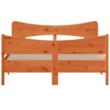 Bed Frame without Mattress Wax Brown 140x200 cm Solid Wood Pine 3216383