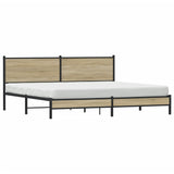 Metal Bed Frame without Mattress Sonoma Oak 200x200 cm 3301394