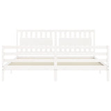 Bed Frame without Mattress White 200x200 cm Solid Wood 3194332
